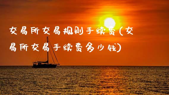 交易所交易规则手续费(交易所交易手续费多少钱)_https://www.gzshoujun.com_期货入门_第1张