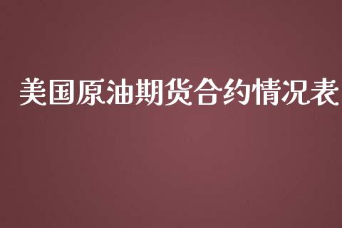 美国原油期货合约情况表_https://www.gzshoujun.com_农产品期货_第1张