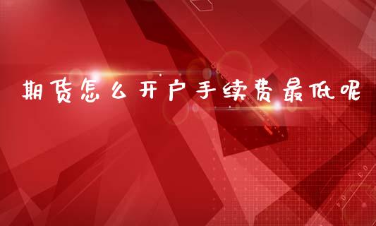 期货怎么开户手续费最低呢_https://www.gzshoujun.com_期货直播_第1张