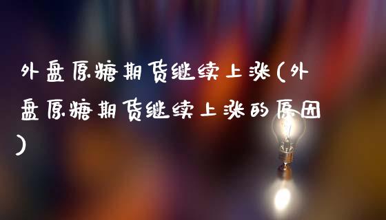 外盘原糖期货继续上涨(外盘原糖期货继续上涨的原因)_https://www.gzshoujun.com_期货直播_第1张