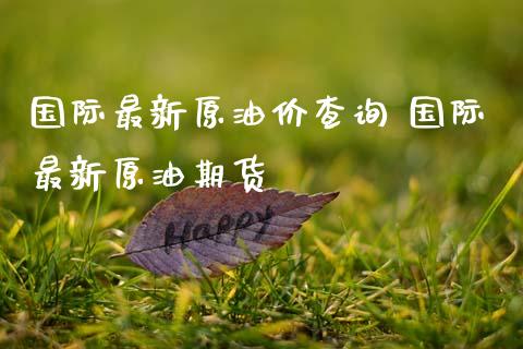 国际最新原油价查询 国际最新原油期货_https://www.gzshoujun.com_期货交易所_第1张