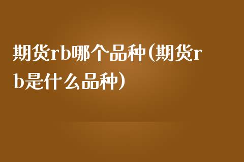 期货rb哪个品种(期货rb是什么品种)_https://www.gzshoujun.com_期货直播_第1张