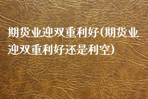 期货业迎双重利好(期货业迎双重利好还是利空)_https://www.gzshoujun.com_基金理财_第1张