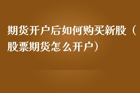 期货开户后如何购买新股（股票期货怎么开户）_https://www.gzshoujun.com_期货直播_第1张