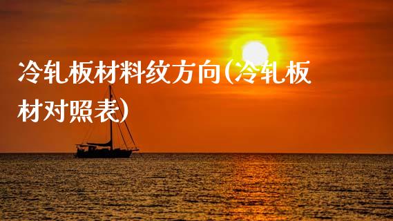 冷轧板材料纹方向(冷轧板材对照表)_https://www.gzshoujun.com_期货理财_第1张