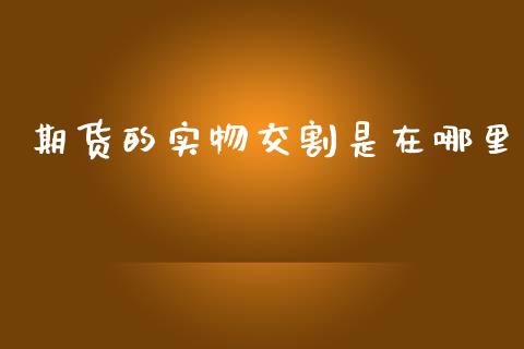 期货的实物交割是在哪里_https://www.gzshoujun.com_期货直播_第1张