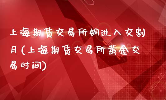 上海期货交易所铜进入交割月(上海期货交易所黄金交易时间)_期货交易所_第1张_首骏网 上海期货交易所铜进入交割月(上海期货交易所黄金交易时间)_https://www.gzshoujun.com_期货交易所_第1张