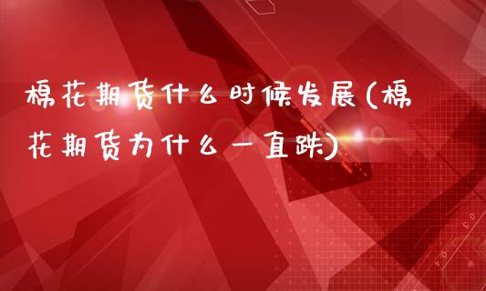 棉花期货什么时候发展(棉花期货为什么一直跌)_https://www.gzshoujun.com_期货知识_第1张