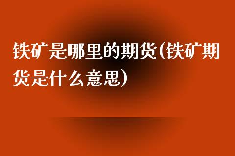 铁矿是哪里的期货(铁矿期货是什么意思)_https://www.gzshoujun.com_期货交易所_第1张
