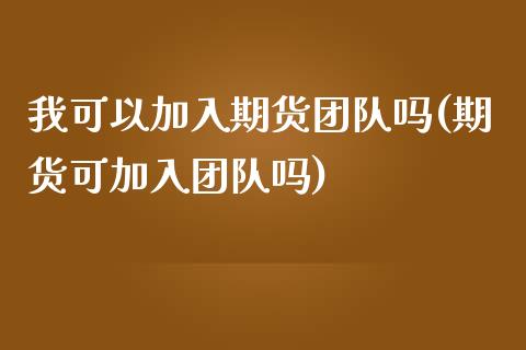 我可以加入期货团队吗(期货可加入团队吗)_https://www.gzshoujun.com_农产品期货_第1张