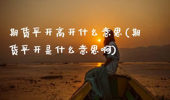 期货平开高开什么意思(期货平开是什么意思啊)_https://www.gzshoujun.com_技术分析_第1张