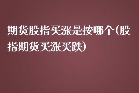 期货股指买涨是按哪个(股指期货买涨买跌)_https://www.gzshoujun.com_期货直播_第1张
