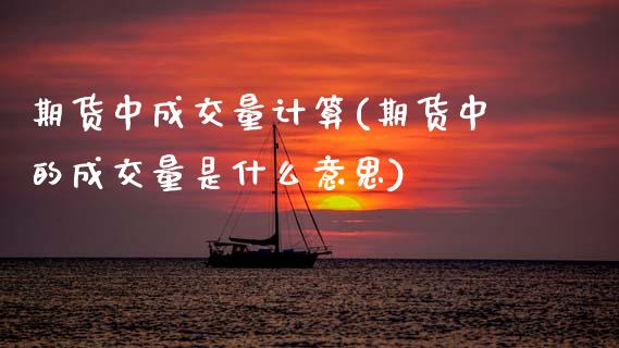 期货中成交量计算(期货中的成交量是什么意思)_https://www.gzshoujun.com_期货品种_第1张