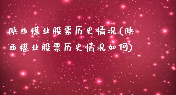 陕西煤业股票历史情况(陕西煤业股票历史情况如何)_https://www.gzshoujun.com_期货知识_第1张