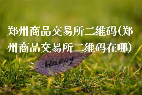 郑州商品交易所二维码(郑州商品交易所二维码在哪)_https://www.gzshoujun.com_期货知识_第1张