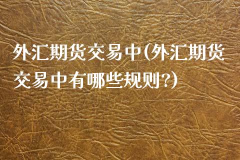 外汇期货交易中(外汇期货交易中有哪些规则?)_https://www.gzshoujun.com_期货行情_第1张