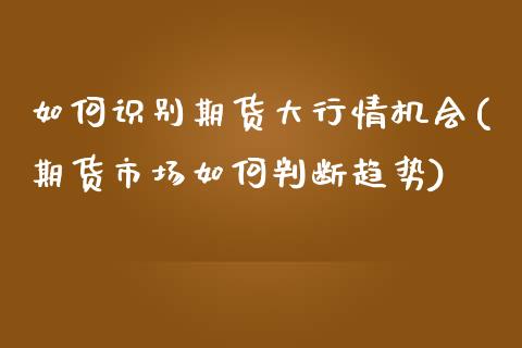 如何识别期货大行情机会(期货市场如何判断趋势)_https://www.gzshoujun.com_期货交易所_第1张