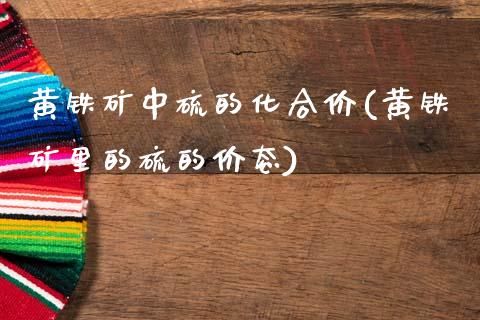 黄铁矿中硫的化合价(黄铁矿里的硫的价态)_https://www.gzshoujun.com_期货知识_第1张