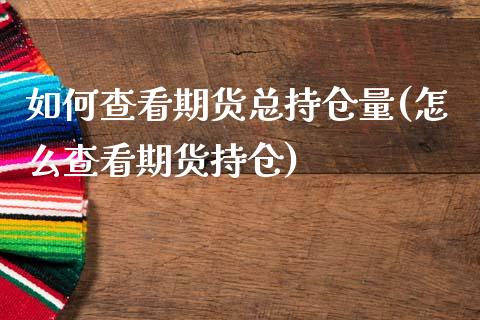 如何查看期货总持仓量(怎么查看期货持仓)_https://www.gzshoujun.com_原油期货_第1张