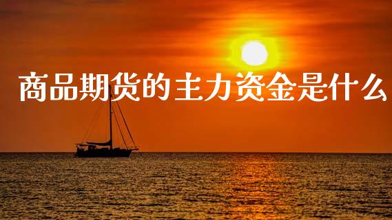 商品期货的主力资金是什么_https://www.gzshoujun.com_期货直播_第1张
