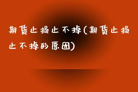 期货止损止不掉(期货止损止不掉的原因)_https://www.gzshoujun.com_期货品种_第1张