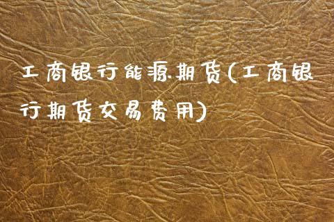 工商银行能源期货(工商银行期货交易费用)_https://www.gzshoujun.com_内盘期货_第1张