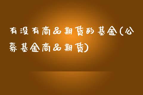 有没有商品期货的基金(公募基金商品期货)_https://www.gzshoujun.com_期货开户_第1张
