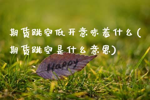 期货跳空低开意味着什么(期货跳空是什么意思)_期货品种_第1张_首骏网 期货跳空低开意味着什么(期货跳空是什么意思)_https://www.gzshoujun.com_期货品种_第1张
