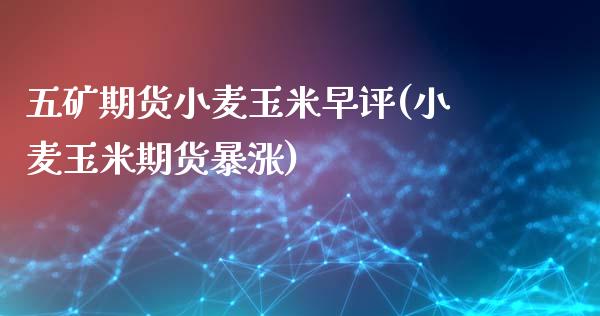 五矿期货小麦玉米早评(小麦玉米期货暴涨)_https://www.gzshoujun.com_期货交易所_第1张