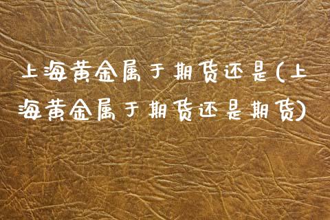 上海黄金属于期货还是(上海黄金属于期货还是期货)_https://www.gzshoujun.com_期货直播_第1张