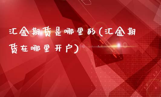 汇金期货是哪里的(汇金期货在哪里开户)_https://www.gzshoujun.com_农产品期货_第1张