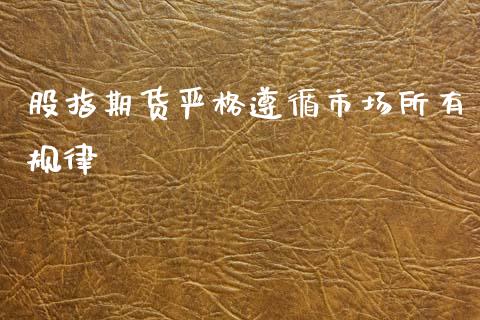 股指期货严格遵循市场所有规律_https://www.gzshoujun.com_期货交易所_第1张