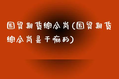 国贸期货综合岗(国贸期货综合岗是)_https://www.gzshoujun.com_期货交易所_第1张