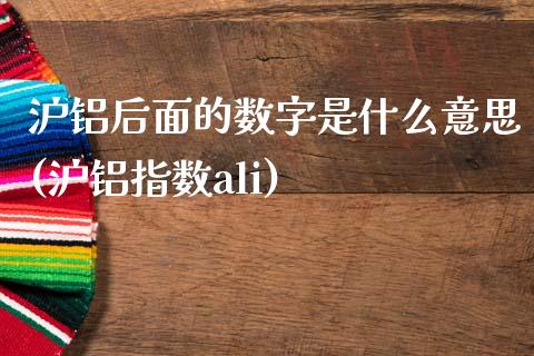 沪铝后面的数字是什么意思(沪铝指数ali)_https://www.gzshoujun.com_原油期货_第1张