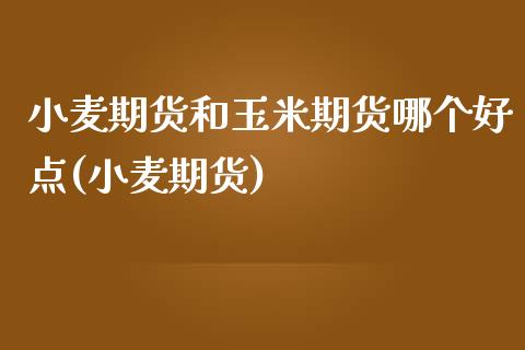 小麦期货和玉米期货哪个好点(小麦期货)_期货品种_第1张_首骏网 小麦期货和玉米期货哪个好点(小麦期货)_https://www.gzshoujun.com_期货品种_第1张
