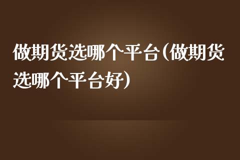 做期货选哪个平台(做期货选哪个平台好)_https://www.gzshoujun.com_农产品期货_第1张