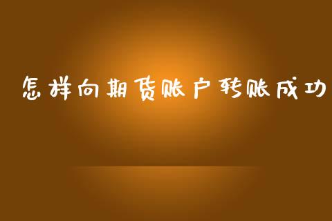 怎样向期货账户转账成功_https://www.gzshoujun.com_期货开户_第1张