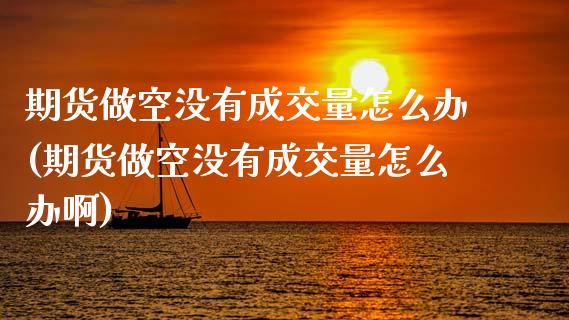 期货做空没有成交量怎么办(期货做空没有成交量怎么办啊)_https://www.gzshoujun.com_期货直播_第1张