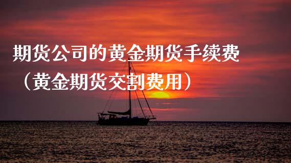 期货的黄金期货手续费（黄金期货交割费用）_https://www.gzshoujun.com_农产品期货_第1张