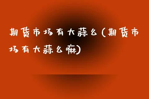 期货市场有大蒜么(期货市场有大蒜么嘛)_https://www.gzshoujun.com_期货品种_第1张