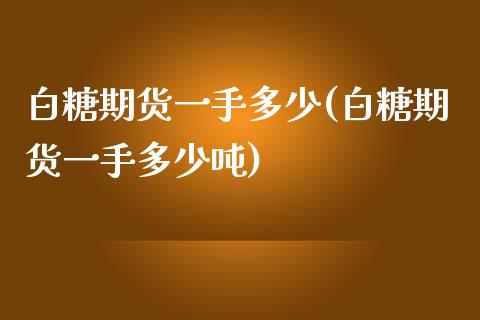 白糖期货一手多少(白糖期货一手多少吨)_https://www.gzshoujun.com_农产品期货_第1张