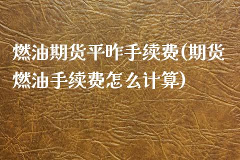 燃油期货平昨手续费(期货燃油手续费怎么计算)_https://www.gzshoujun.com_期货行情_第1张