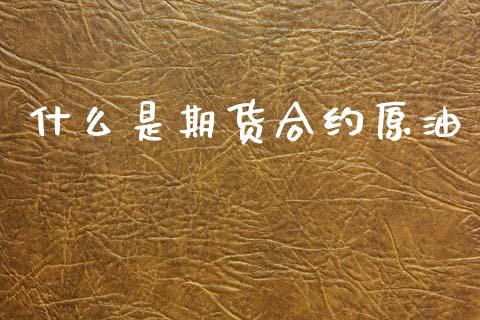 什么是期货合约原油_https://www.gzshoujun.com_期货交易所_第1张