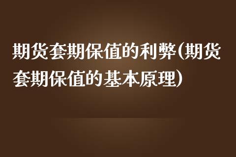 期货套期保值的利弊(期货套期保值的基本原理)_https://www.gzshoujun.com_国际期货_第1张