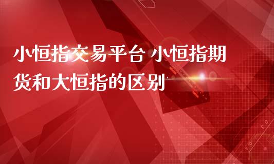 小恒指交易平台 小恒指期货和大恒指的区别_https://www.gzshoujun.com_期货直播_第1张