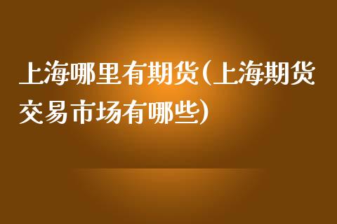 上海哪里有期货(上海期货交易市场有哪些)_https://www.gzshoujun.com_农产品期货_第1张
