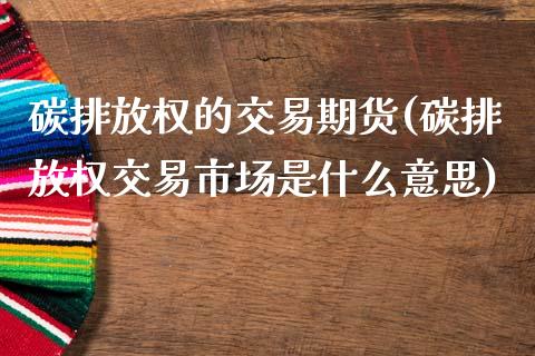 碳排放权的交易期货(碳排放权交易市场是什么意思)_https://www.gzshoujun.com_期货开户_第1张