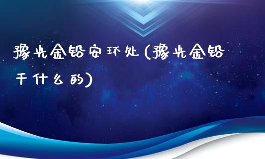 豫光金铅安环处(豫光金铅干什么的)_https://www.gzshoujun.com_国际期货_第1张