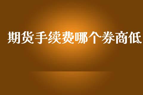 期货手续费哪个券商低_https://www.gzshoujun.com_期货交易所_第1张