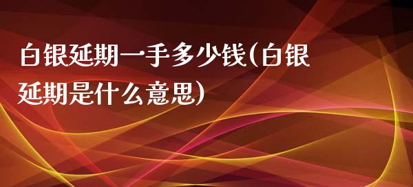 白银延期一手多少钱(白银延期是什么意思)_https://www.gzshoujun.com_恒指期货_第1张